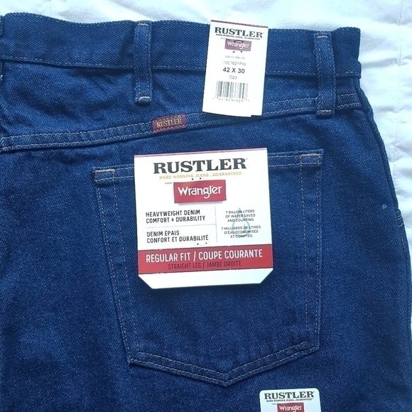 Rustler Wrangler Straight Leg Blue Jeans - Picture 7 of 9